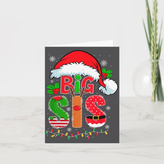 Big Sis Santa Hat New Big Sister Announcement Xmas カード (正面)