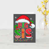 Big Sis Santa Hat New Big Sister Announcement Xmas カード (黄色い花)