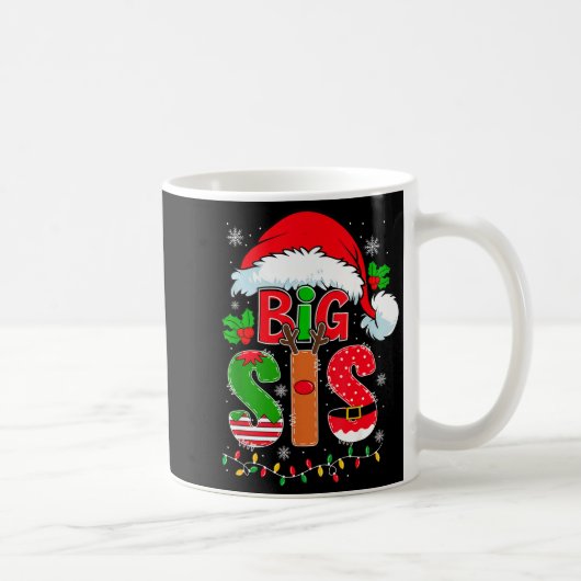 Big Sis Santa Hat New Big Sister Announcement Xmas コーヒーマグカップ (右)