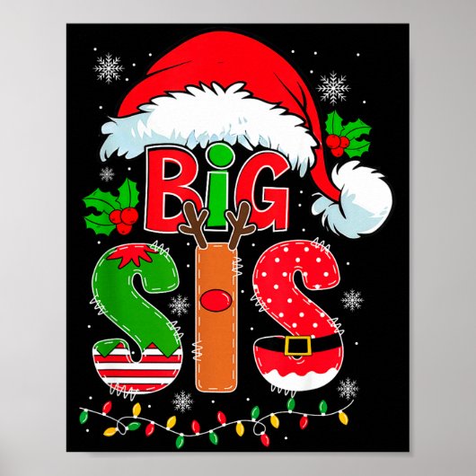 Big Sis Santa Hat New Big Sister Announcement Xmas ポスター (正面)