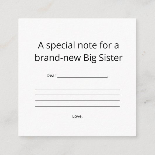 Big Sister Abstract Heart Enclosure Card エンクロージャーカード (裏面)