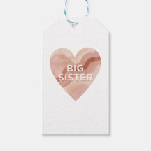 Big Sister Abstract Heart Gift Tag 