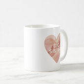 Big Sister Abstract Heart Sticker – Sibling Gift コーヒーマグカップ (正面右)