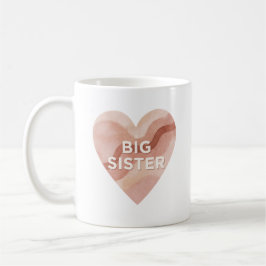 Big Sister Abstract Heart Sticker – Sibling Gift コーヒーマグカップ
