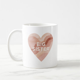 Big Sister Abstract Heart Sticker – Sibling Gift コーヒーマグカップ