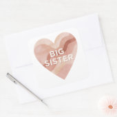 Big Sister Abstract Heart Sticker – Sibling Gift スクエアシール (封筒)