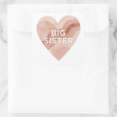 Big Sister Abstract Heart Sticker – Sibling Gift スクエアシール (バッグ)