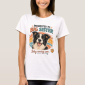 Big Sister Announcement Dog Baby Reveal Tシャツ (正面)