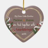 Big Sister Little Brother Photo Gold Frame Custom  セラミックオーナメント (裏面)