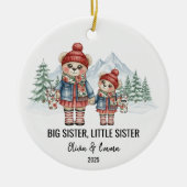 Big Sister Little Sister Personalized Sibling セラミックオーナメント (正面)