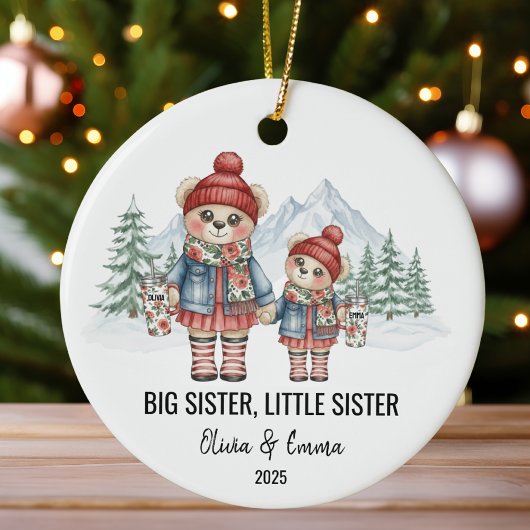 Big Sister Little Sister Personalized Sibling セラミックオーナメント