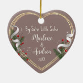 Big Sister Little Sister Sibling Love Photo  セラミックオーナメント (裏面)