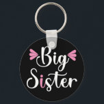 Big Sister, Lovely キーホルダー<br><div class="desc">Big sister,  lovely white and pink text design.</div>