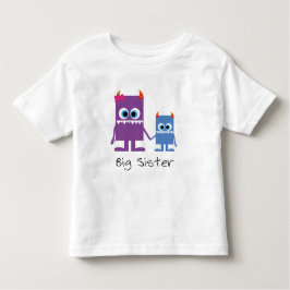 "big sister" Monster Geschwister blau lila トドラーTシャツ