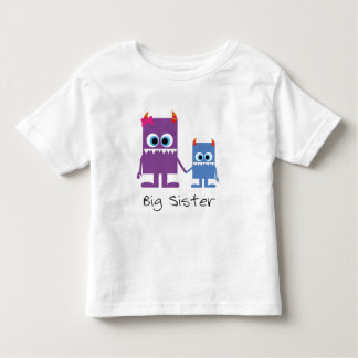 "big sister" Monster Geschwister blau lila トドラーTシャツ