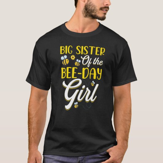 Big Sister Of The Bee Day Girl Family Matching Bir Tシャツ (正面)