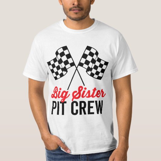 Big Sister Pit Crew for Racing Party Team Costume  Tシャツ (正面)