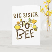 Big Sister To Bee Pregnancy Announcement Pregnant カード (黄色い花)