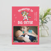 Big Sister Unicornフォトベビー誕生に昇格 案内状 (スタンド正面)