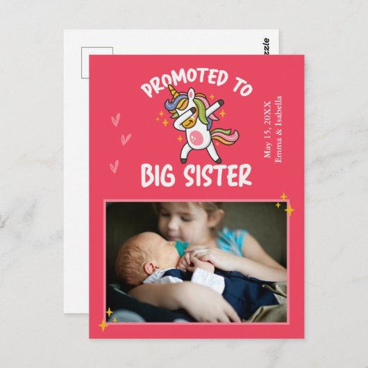 Big Sister Unicorn写真の発表に昇格 ポストカード (正面/裏面)