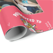 Big Sister Unicorn 5に昇格した写真+文字ピンク ラッピングペーパー (ロールコーナー)