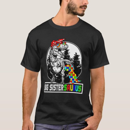 Big Sistersaurus T Rex Dinosaur Big Sister Saurus Tシャツ (正面)