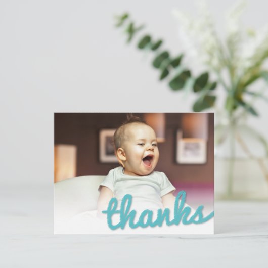 Big Sketch Boy感謝してい's誕生日写真ありがとう ポストカード (スタンド正面)