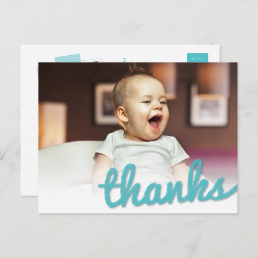 Big Sketch Boy感謝してい's誕生日写真ありがとう ポストカード (正面/裏面)