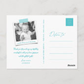 Big Sketch Boy感謝してい's誕生日写真ありがとう ポストカード (裏面)