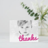 Big Sketch Girlの感謝してい誕生日写真あり ポストカード (スタンド正面)