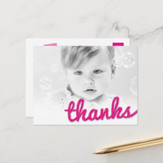 Big Sketch Girlの感謝してい誕生日写真あり ポストカード (正面/裏面インサイチュ)