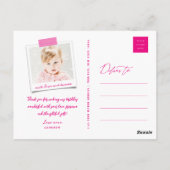 Big Sketch Girlの感謝してい誕生日写真あり ポストカード (裏面)