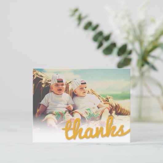 Big Sketch Twins 感謝してい誕生日写真ありがとう ポストカード (スタンド正面)