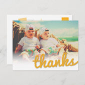 Big Sketch Twins 感謝してい誕生日写真ありがとう ポストカード (正面/裏面)