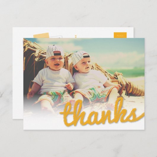 Big Sketch Twins 感謝してい誕生日写真ありがとう ポストカード (正面/裏面)