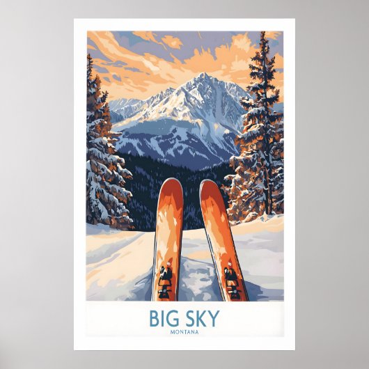 Big Sky Art Print - Skiing Poster 1 ポスター (正面)