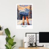 Big Sky Art Print - Skiing Poster 1 ポスター (ホームオフィス)
