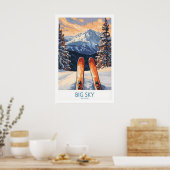 Big Sky Art Print - Skiing Poster 1 ポスター (キッチン)