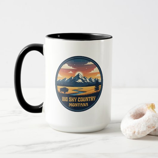 Big Sky Country Montana マグカップ (ドーナツ付き)