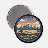 Big Sky Country Montana マグネット (正面/裏面)