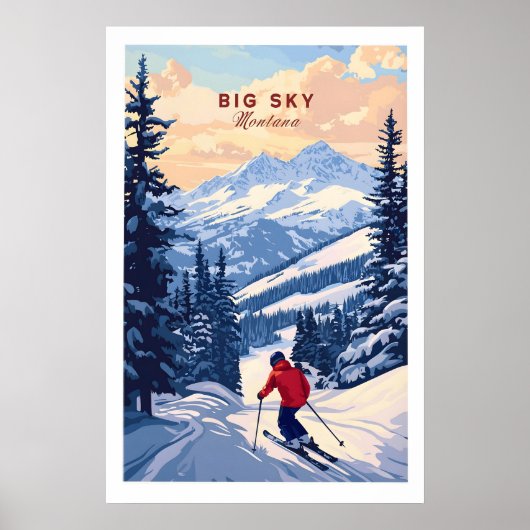 Big Sky Montana Poster - Ski Print 1 ポスター (正面)