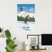 Big Sky Montana Snowboarding Travel Poster ポスター (ホームオフィス)