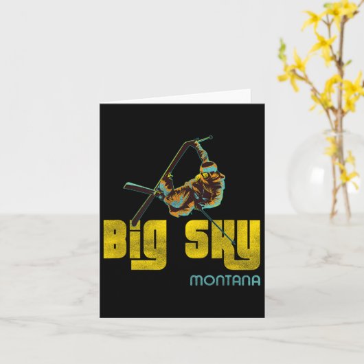 Big Sky Montana Vintage Skiing  カード (黄色い花)