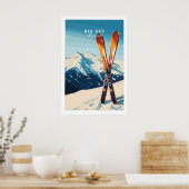 Big Sky Print Montana - Ski Poster 1 ポスター (キッチン)