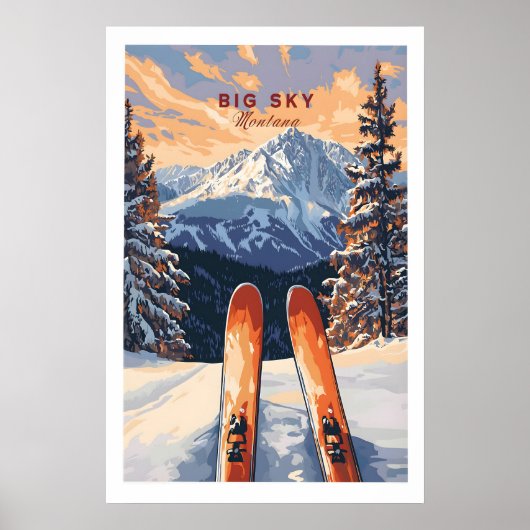 Big Sky Wall Art Poster - Ski Print 1 ポスター (正面)