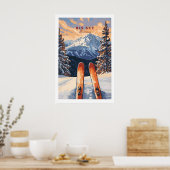 Big Sky Wall Art Poster - Ski Print 1 ポスター (キッチン)