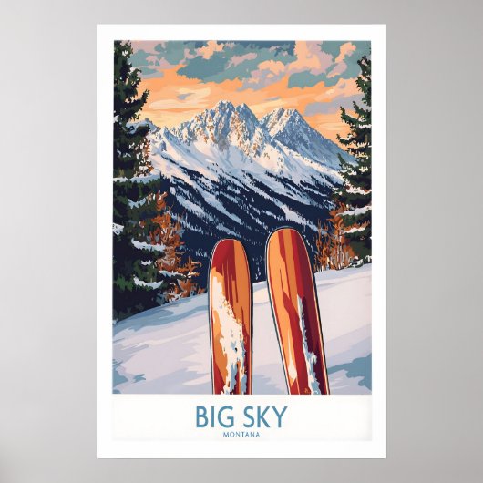 Big Sky Wall Art Ski Poster 1 ポスター (正面)