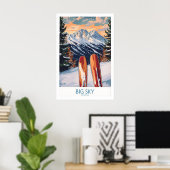 Big Sky Wall Art Ski Poster 1 ポスター (ホームオフィス)
