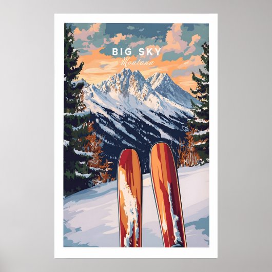 Big Sky Wall Art Ski Print 1 ポスター (正面)