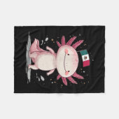 Big Smiling Axolotl Costume  フリースブランケット (正面(横))